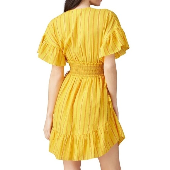 SAYLOR Adrianne Ruffle-Sleeve Yarn Dye Stripe Mini Dress Size Small - Picture 10 of 10